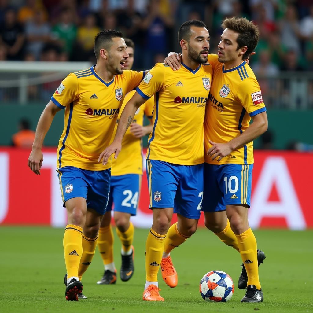 Pieros Sotiriou trong màu áo APOEL Nicosia ghi bàn thắng quan trọng.