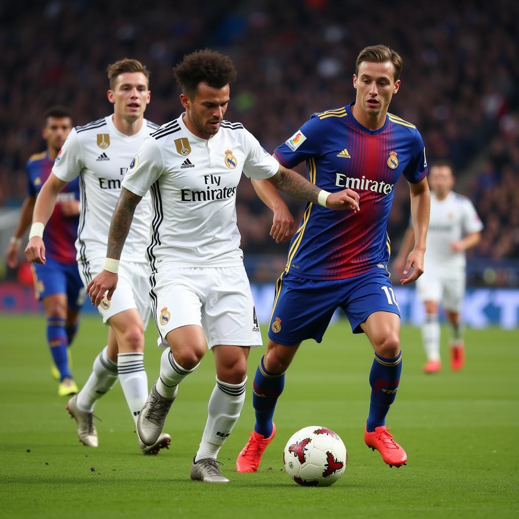 Real Madrid B players thi đấu đầy quyết tâm