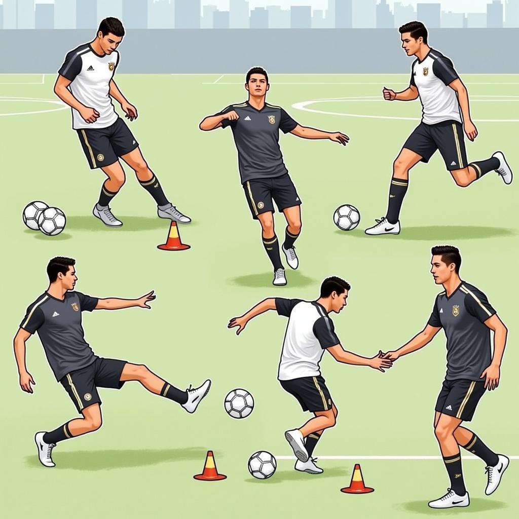 Cristiano Ronaldo rèn luyện kỹ thuật cá nhân