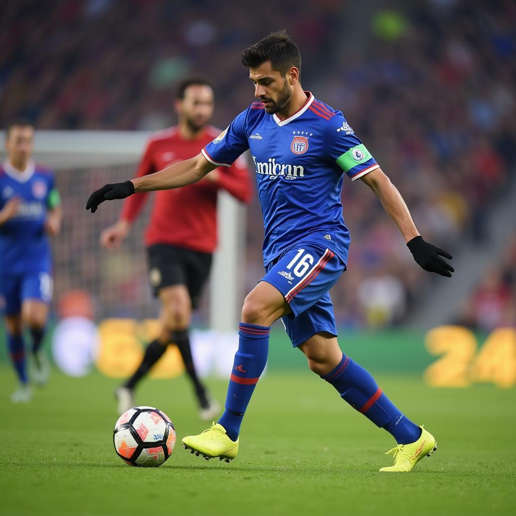 Rodri passing the ball with precision