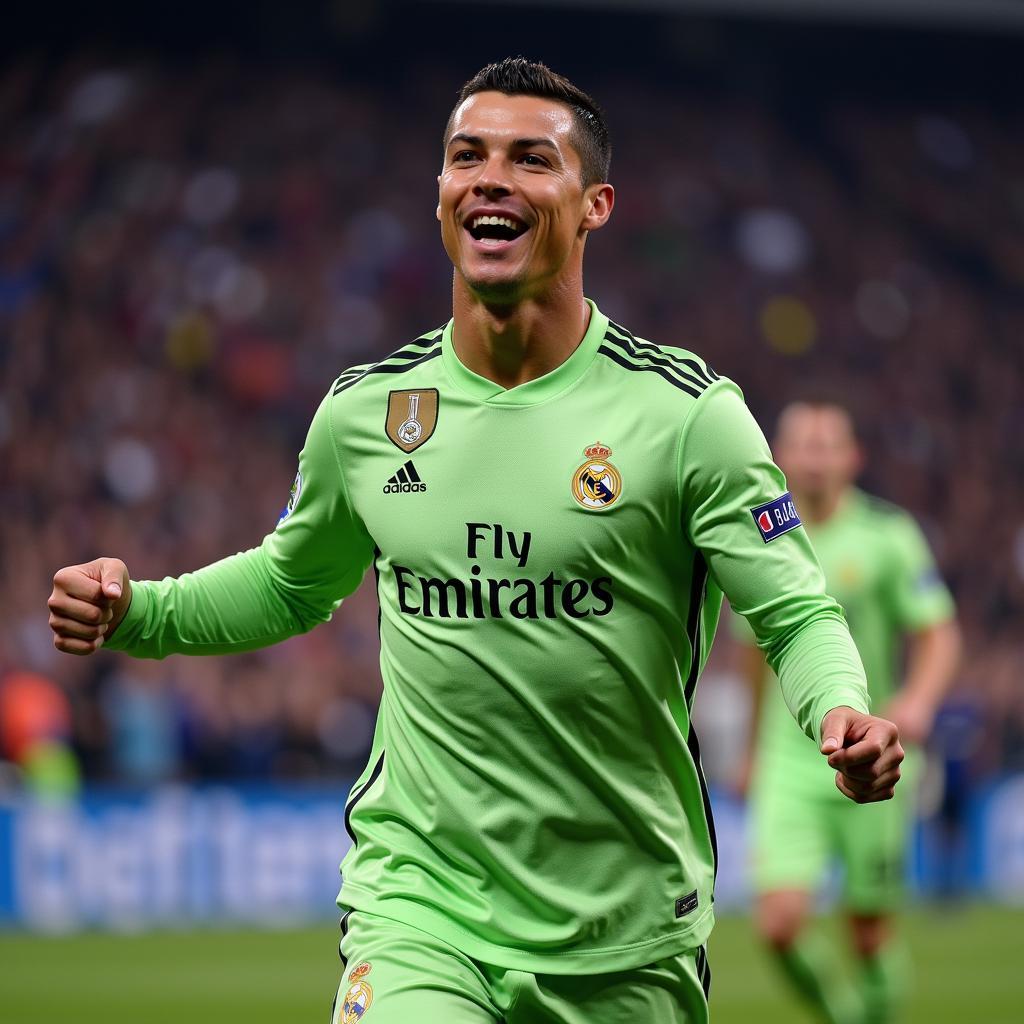 Ronaldo ăn mừng bàn thắng