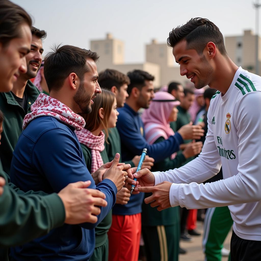 Ronaldo ký tặng người hâm mộ Jeddah FC