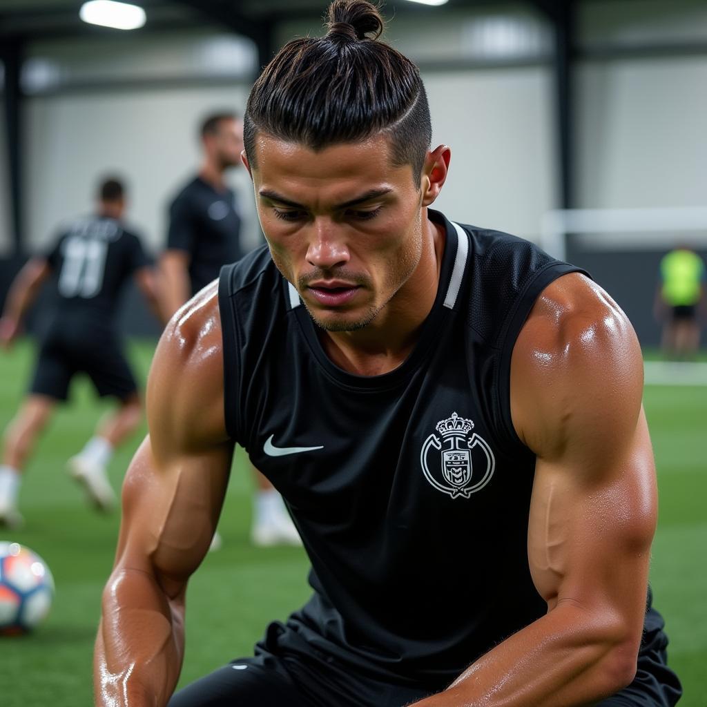 Cristiano Ronaldo luyện tập chăm chỉ