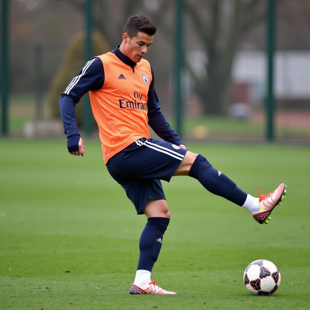 Ronaldo rèn luyện kỹ năng bóng đá