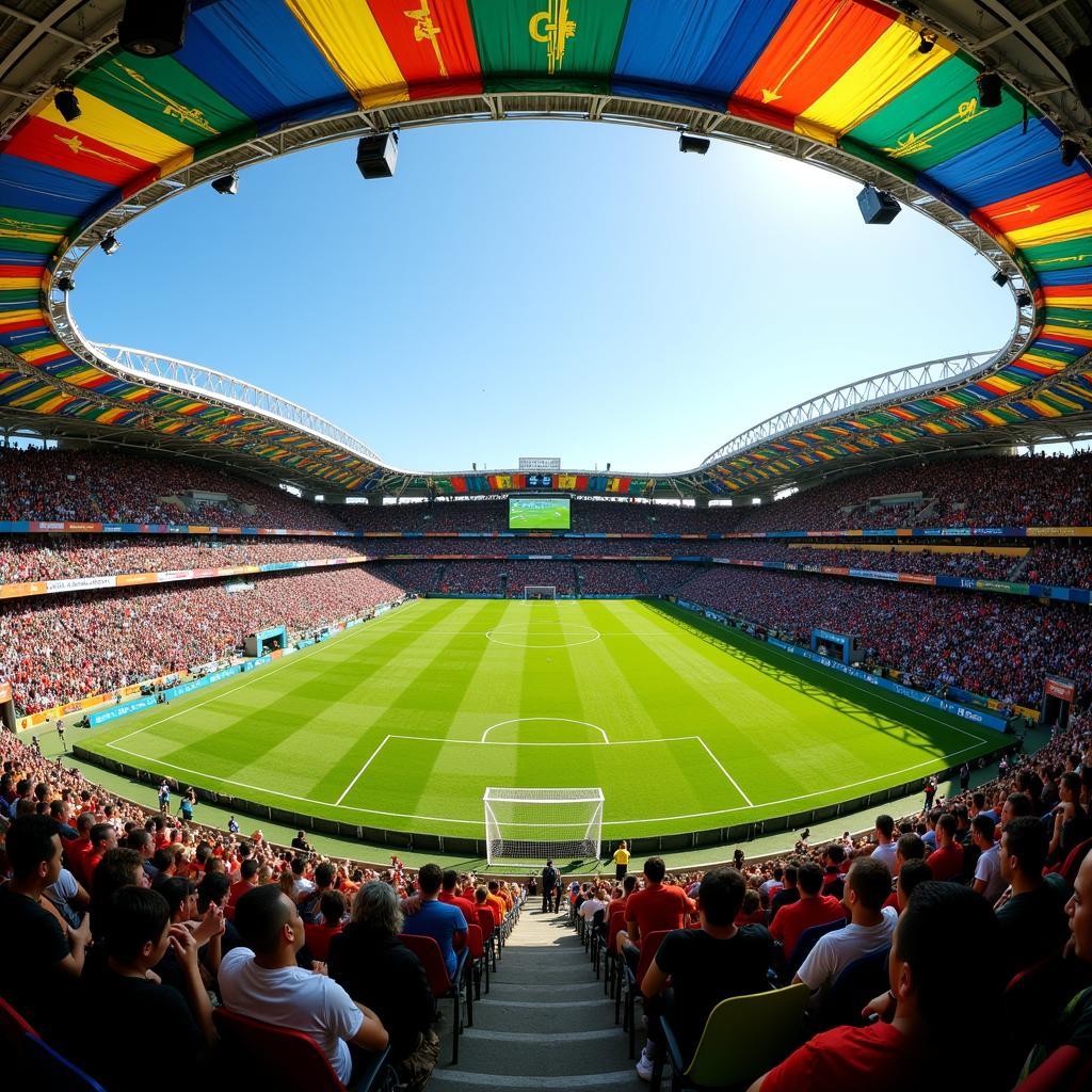 Sân bóng World Cup Nam Phi được trang hoàng rực rỡ trong ngày khai mạc