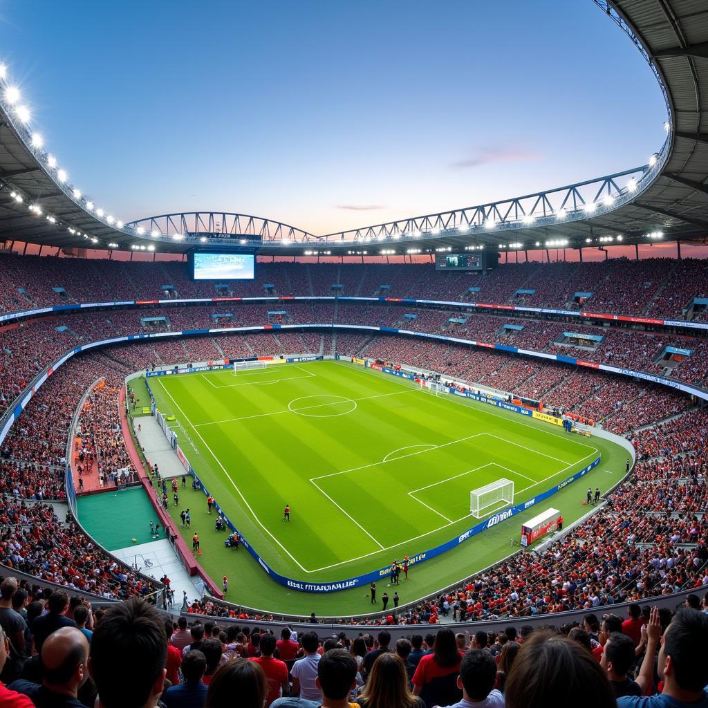 Sân vận động Arena Itaipava Fonte Nova tọa lạc tại Brazil, nổi bật với kiến trúc hiện đại và sức chứa lớn, là nơi diễn ra nhiều trận cầu quan trọng.