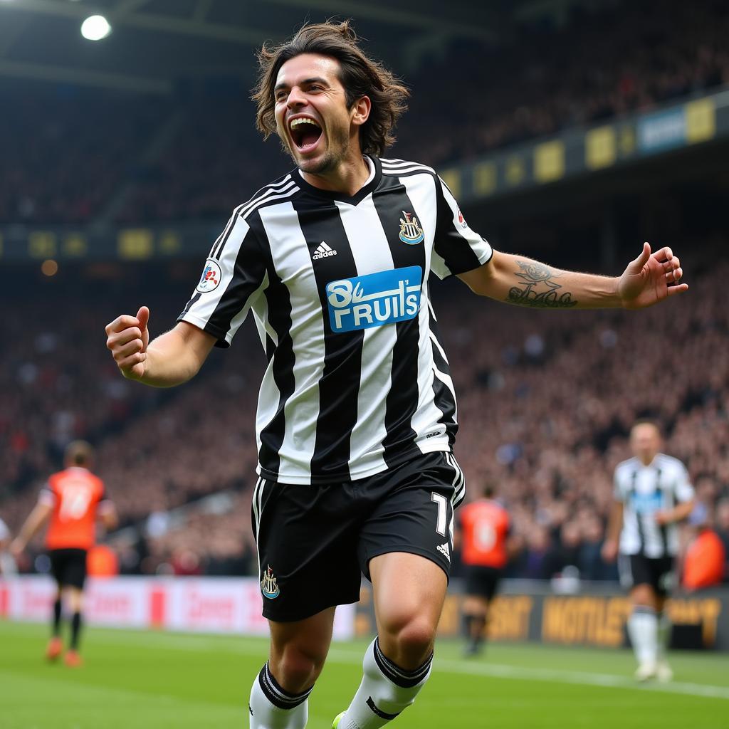 Santi Nuñez trong màu áo Newcastle United