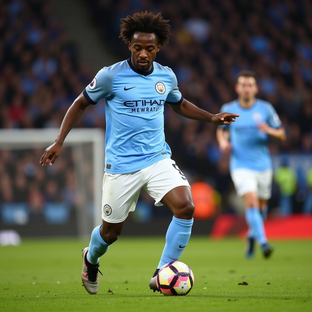Sidi Sané trong màu áo Manchester City