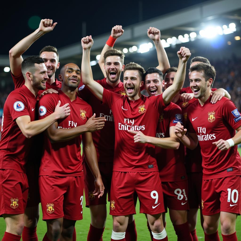 Đội hình Stanley Squad ăn mừng chiến thắng.