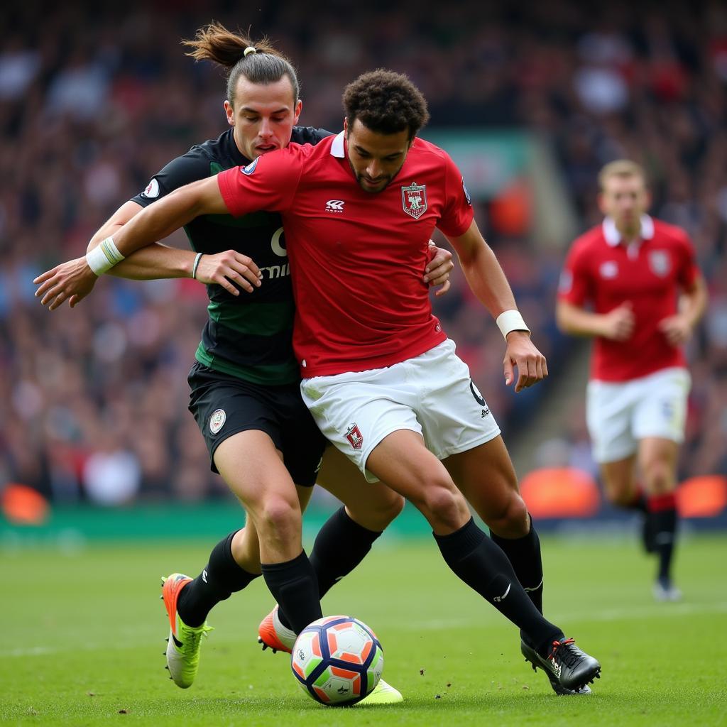 Steven Taylor thực hiện một pha xoạc bóng