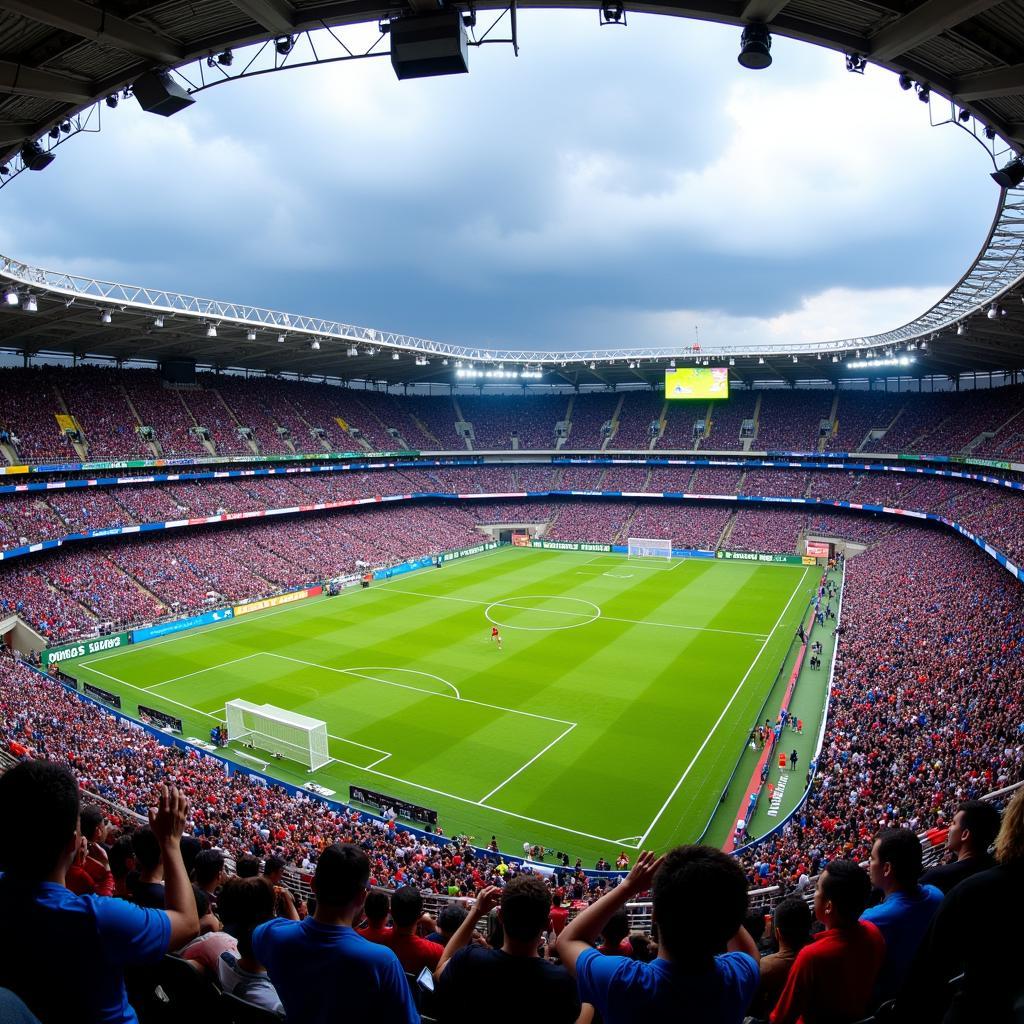 Sức Chứa Estadio Cuscatlán - Khán Đài Đông Đúc Trong Một Trận Đấu Quan Trọng