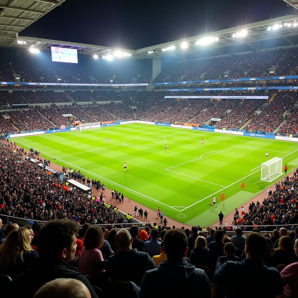 Sức chứa của SeatGeek Stadium: Toàn cảnh sân vận động chật kín khán giả trong một trận đấu bóng đá.