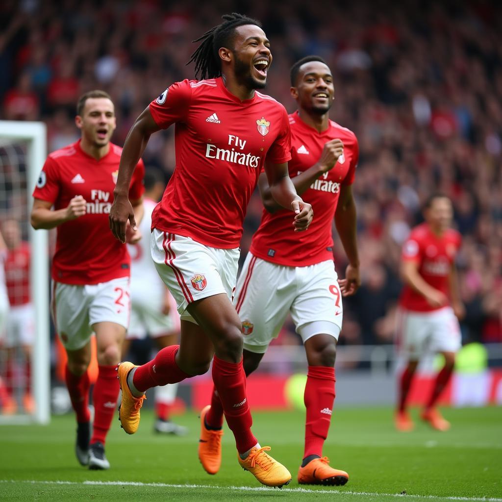 Talisca celebrating a goal for Benfica