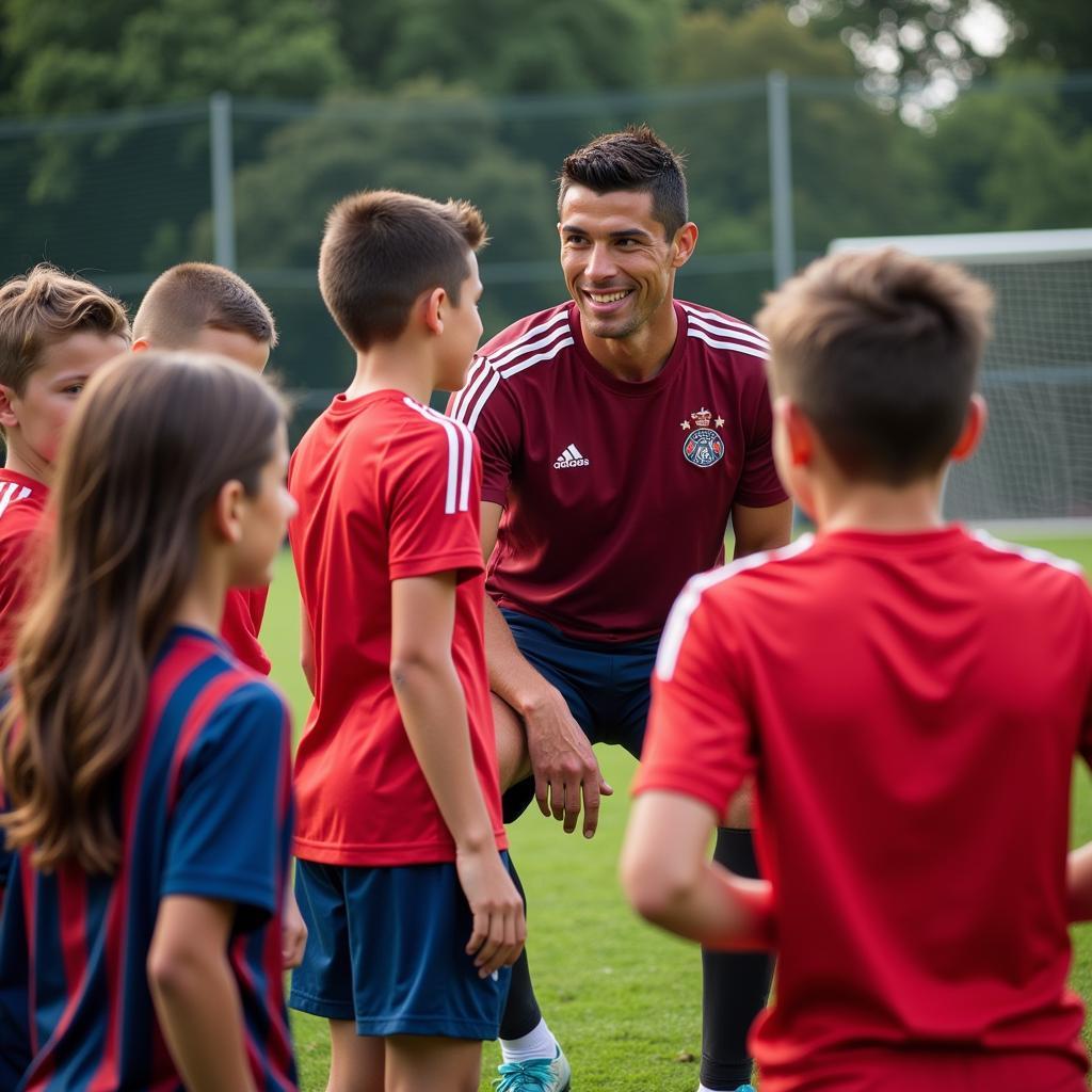 Cristiano Ronaldo truyền cảm hứng cho các cầu thủ trẻ