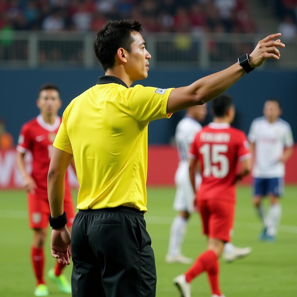 Trọng tài Công Minh điều khiển trận đấu tại V-League