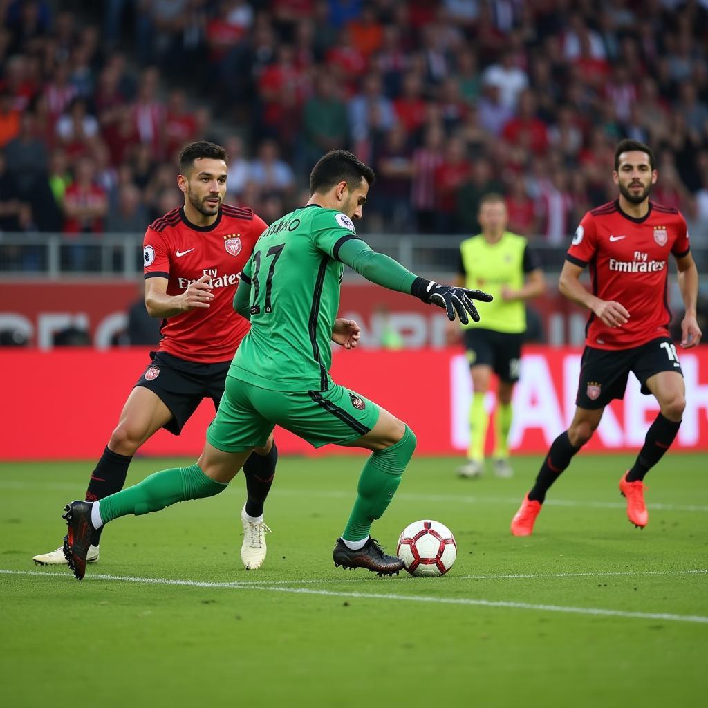 Volkan Babacan cản phá bóng