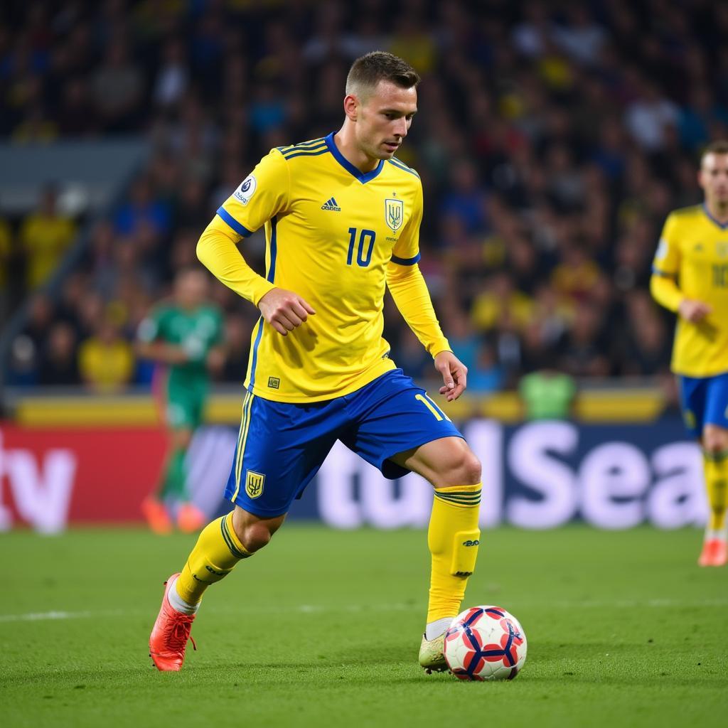 Yaroslav Rakitskyi trong màu áo đội tuyển quốc gia Ukraine