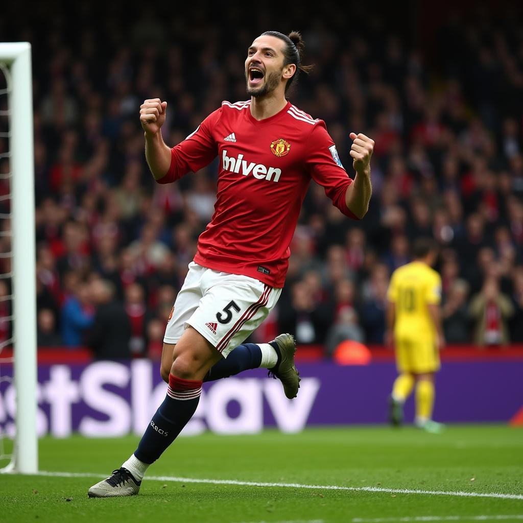 Zlatan Ibrahimovic ăn mừng bàn thắng