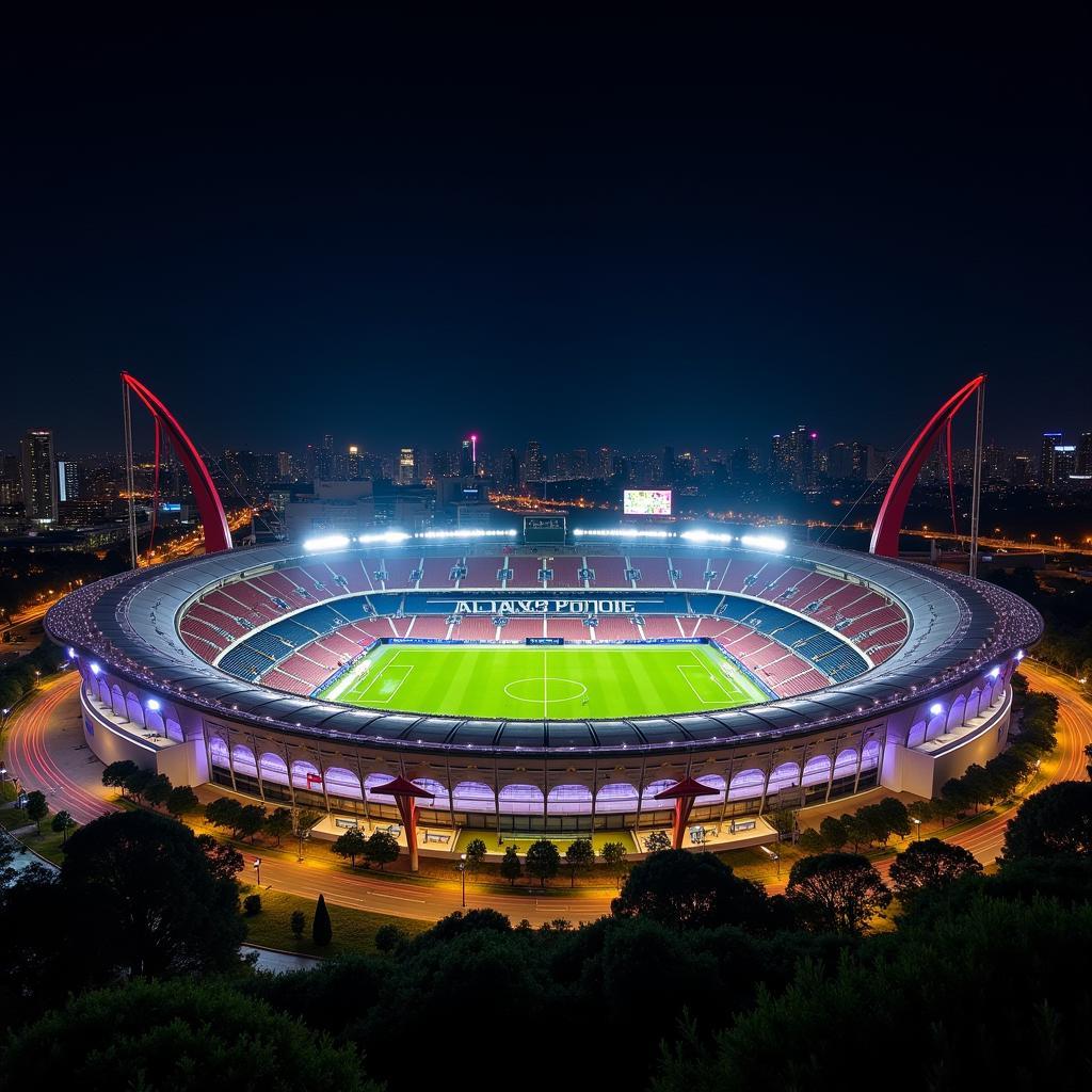 Allianz Parque lung linh về đêm với ánh đèn rực rỡ