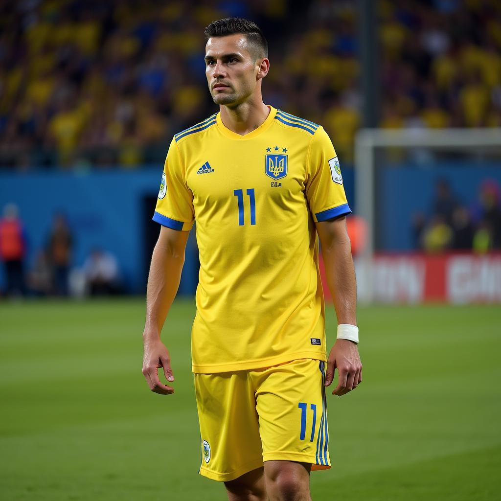 Andriy Pyatov khoác áo đội tuyển quốc gia Ukraine.