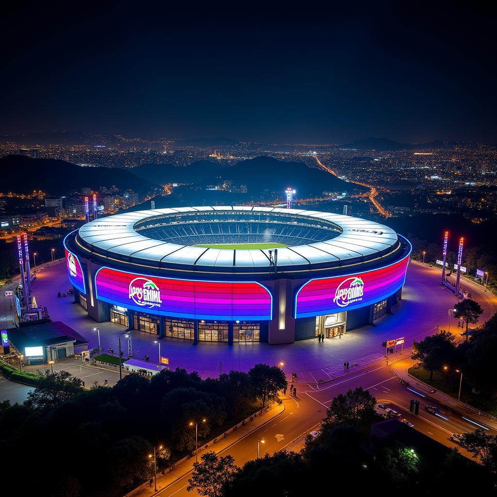 Arena do Grêmio lung linh về đêm