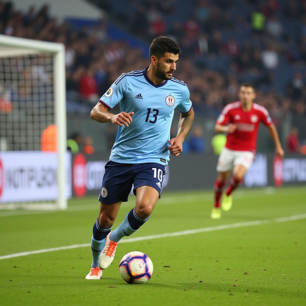 Brahim Diaz attacking the defense