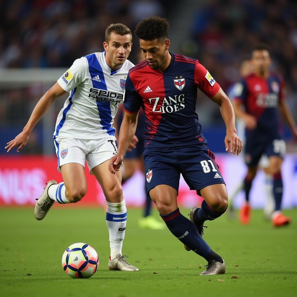 Cầu thủ Melbourne Victory thể hiện kỹ năng cá nhân