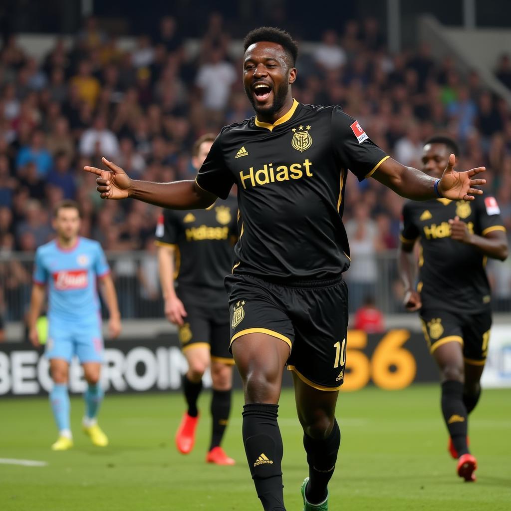 Didier Bouanga ăn mừng bàn thắng trong màu áo Los Angeles FC