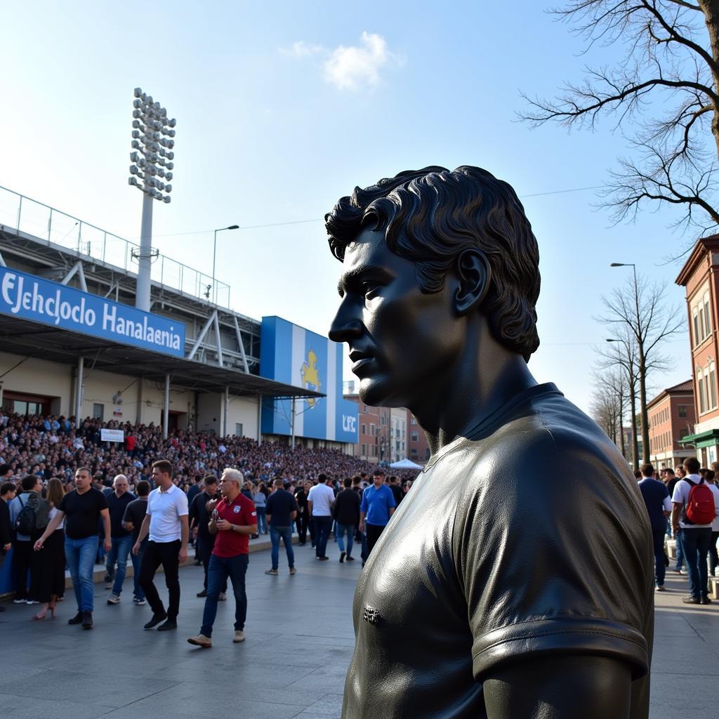 Tượng đài Diego Maradona tại sân vận động Napoli