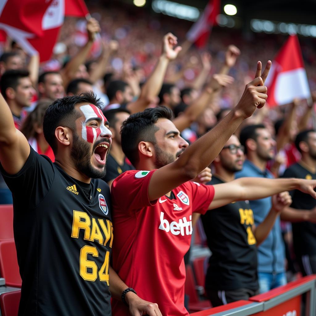 Estadio de Vallecas Fans Celebrating