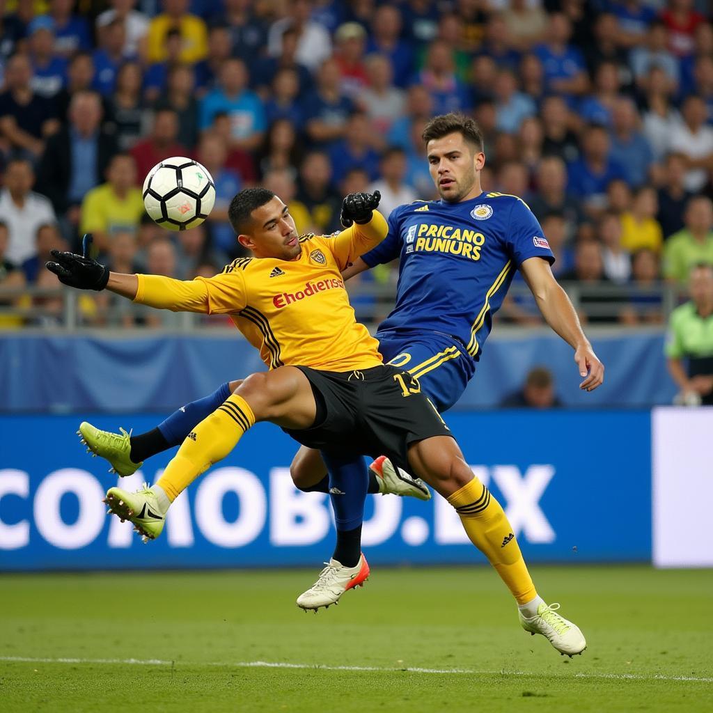 Esteban Andrada cản phá bóng trong màu áo Boca Juniors