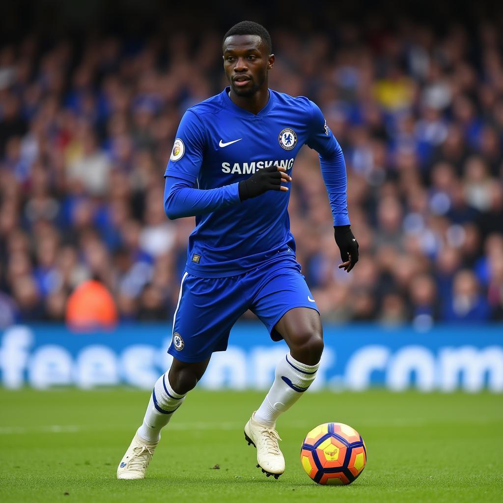 Fikayo Tomori trong màu áo Chelsea, thời điểm anh bắt đầu sự nghiệp chuyên nghiệp.