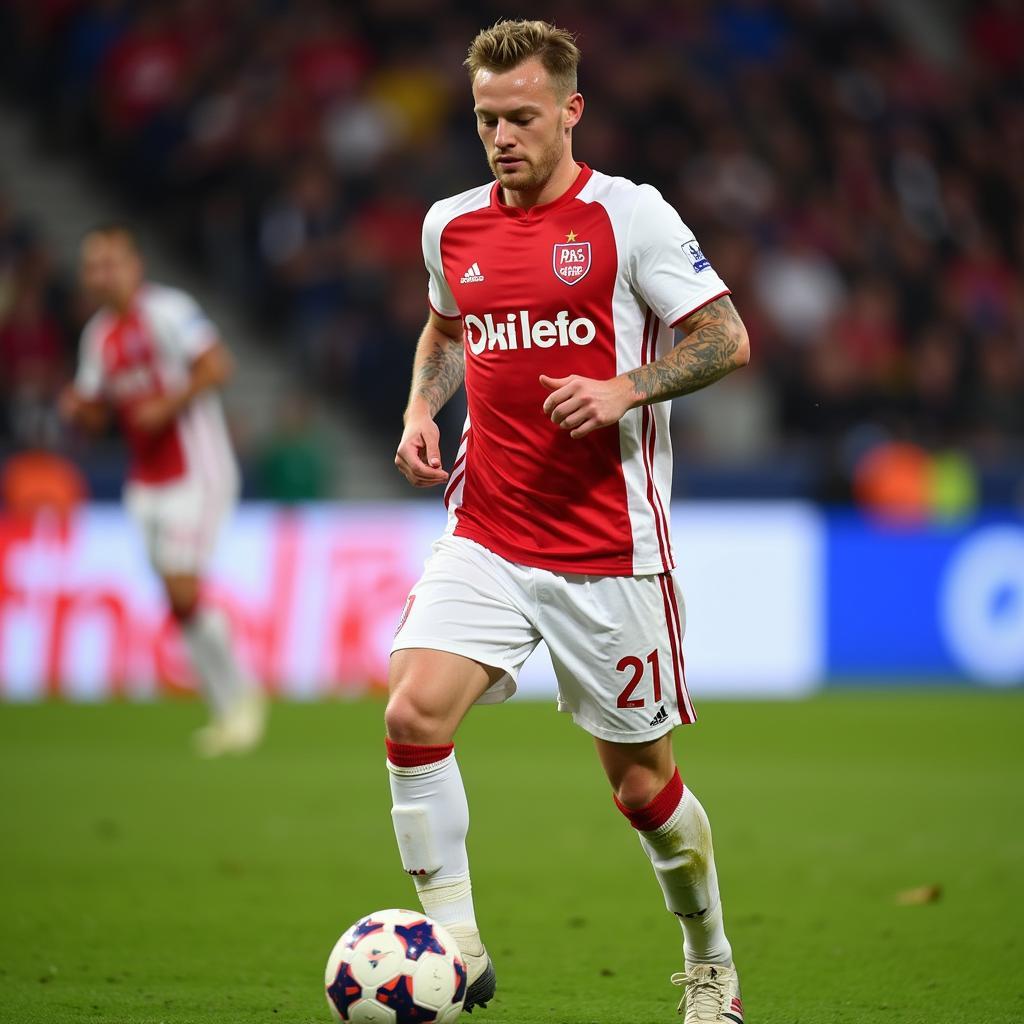 Frenkie de Jong mặc áo số 21 tại Ajax Amsterdam