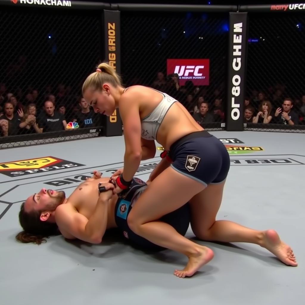 Gracie Harrison thực hiện đòn khóa đối thủ