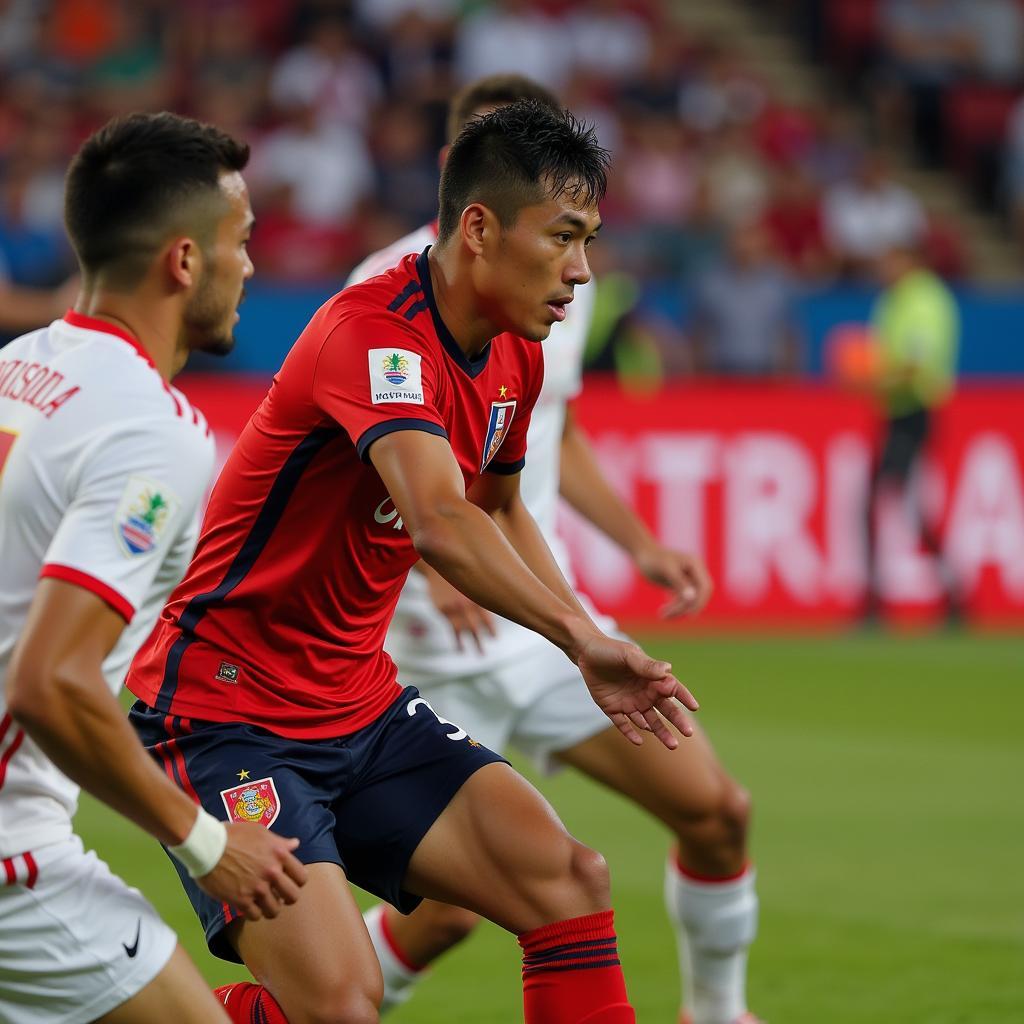 Hậu vệ Guillermo Guizasola trong màu áo đội tuyển Peru.