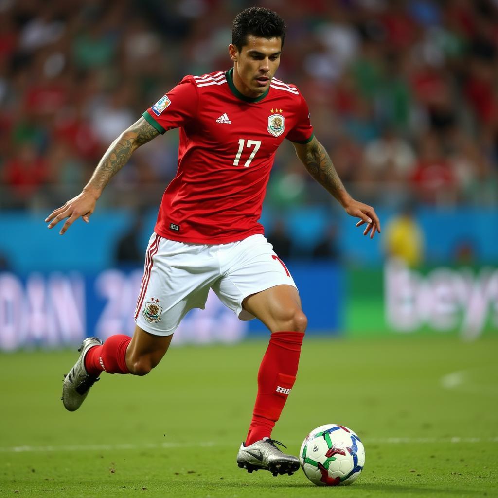 Héctor Moreno trong màu áo đội tuyển quốc gia Mexico