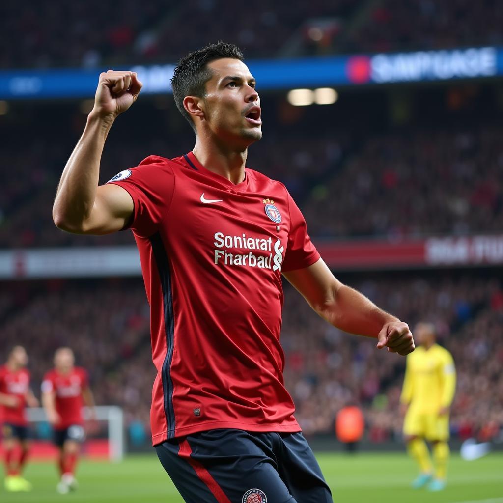 Cristiano Ronaldo thể hiện tinh thần chiến binh trên sân cỏ