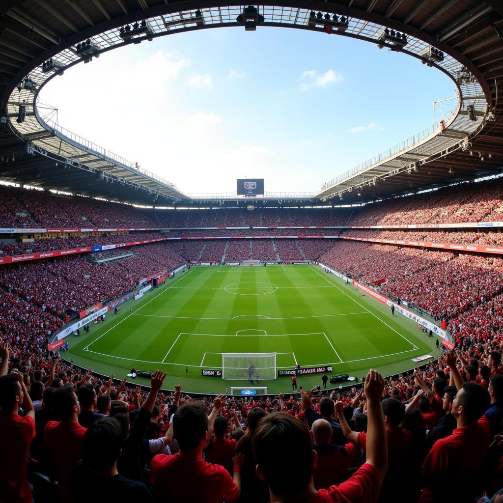 The stands of Bologna Football Stadium