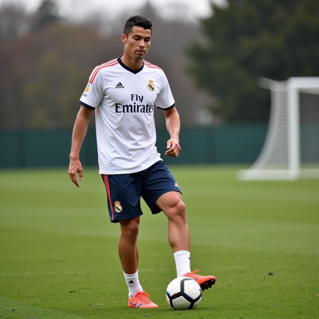 Cristiano Ronaldo tập luyện chăm chỉ