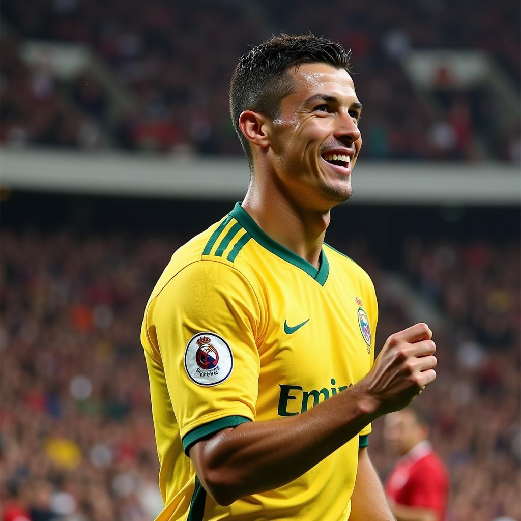 Cristiano Ronaldo ăn mừng bàn thắng với lema boca