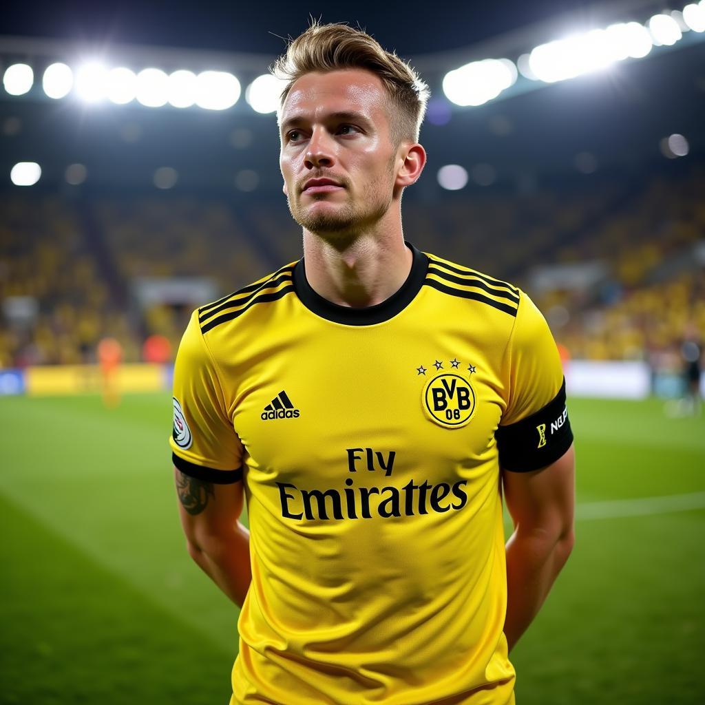 Marco Reus với tư cách đội trưởng của Dortmund.