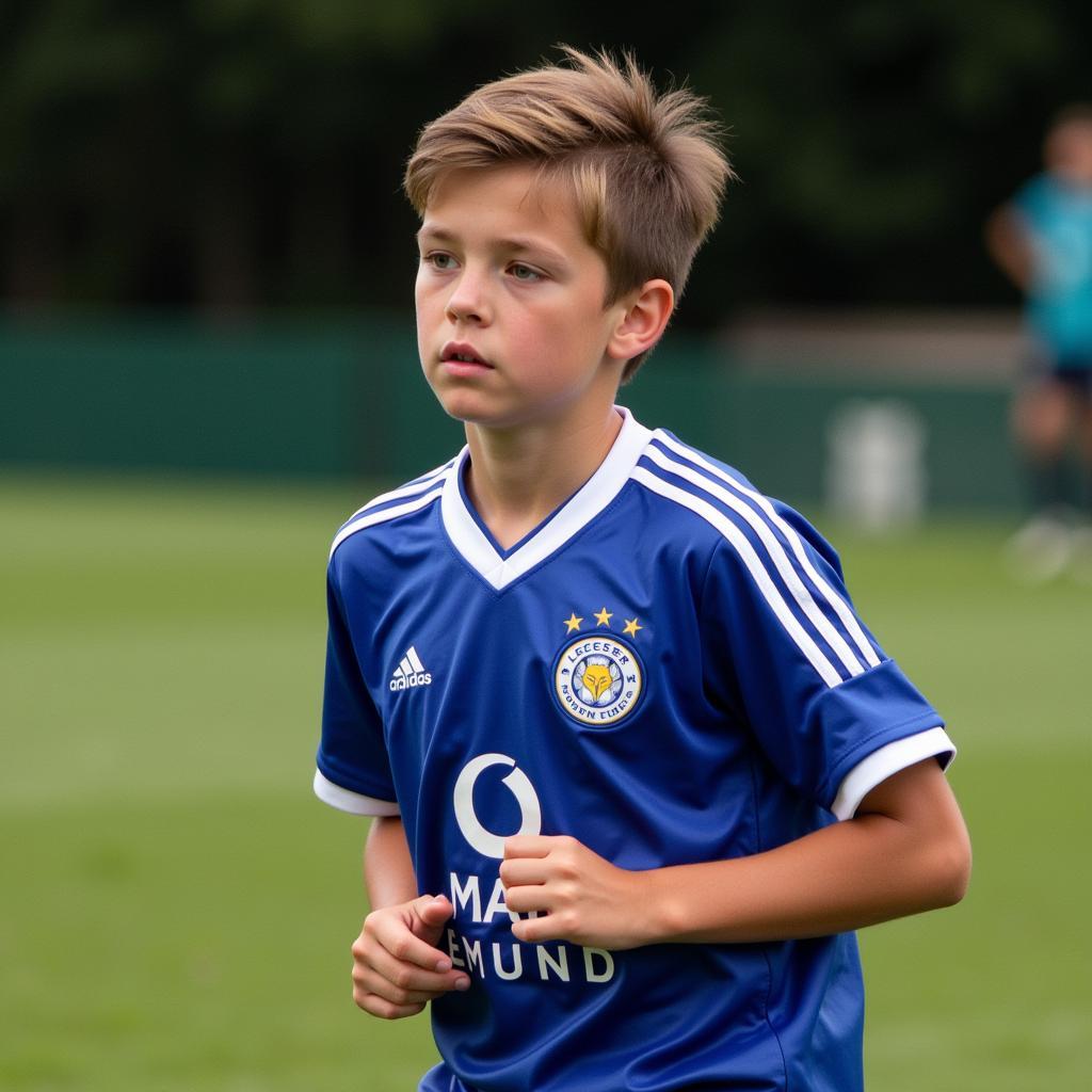 Matt Smith thời trẻ trong màu áo Leicester City