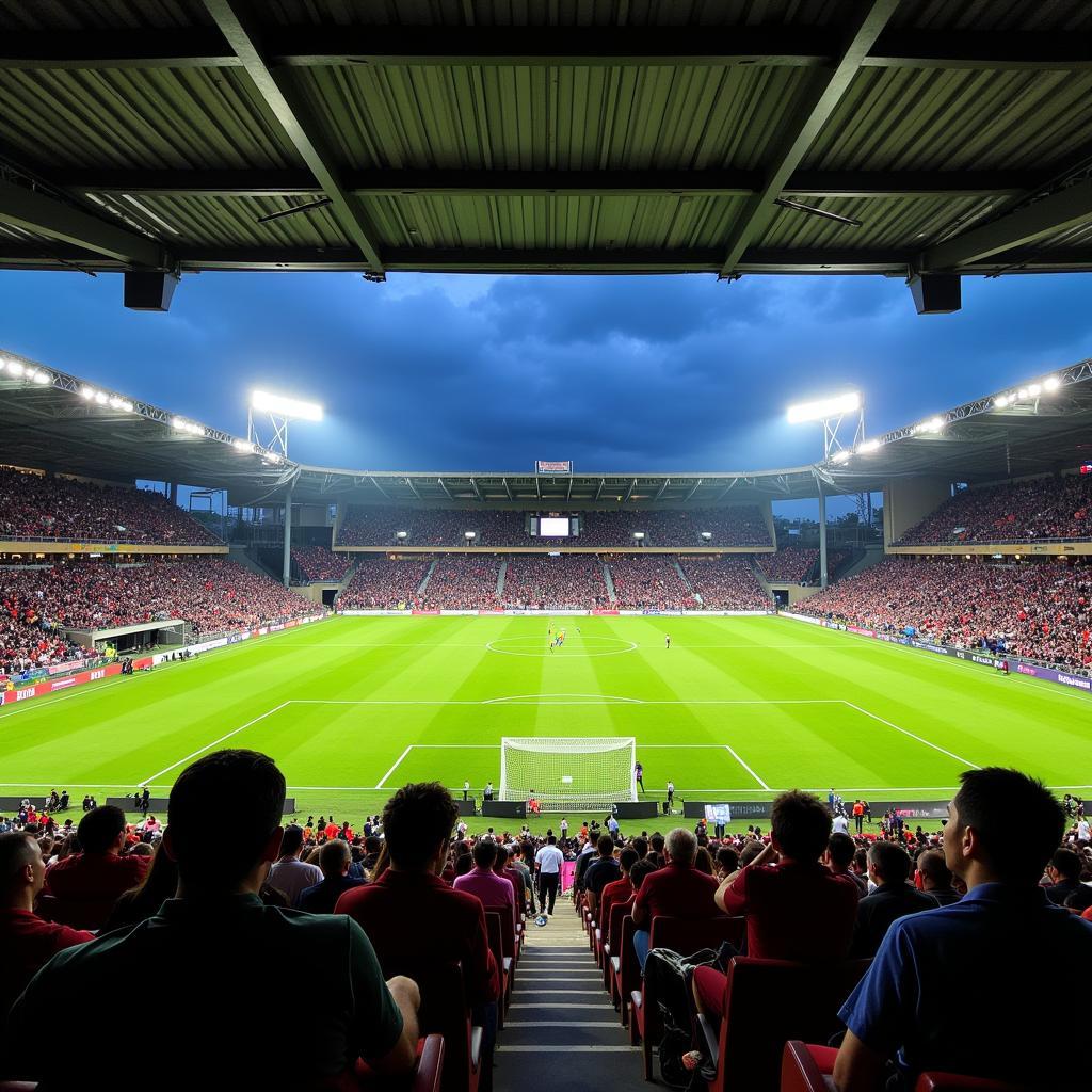Khán đài MBPJ Stadium chật kín khán giả trong một trận cầu đỉnh cao