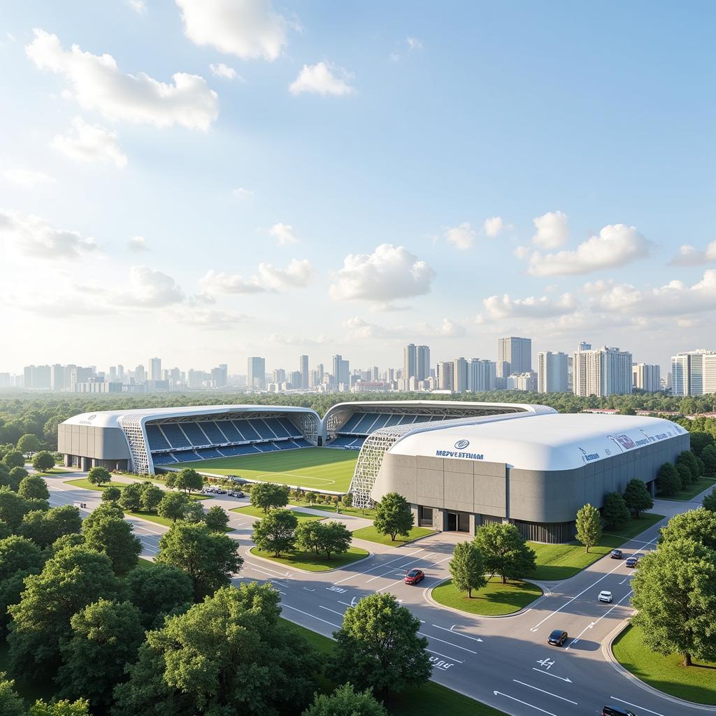 Hình ảnh phác họa MBPJ Stadium trong tương lai với những cải tiến hiện đại