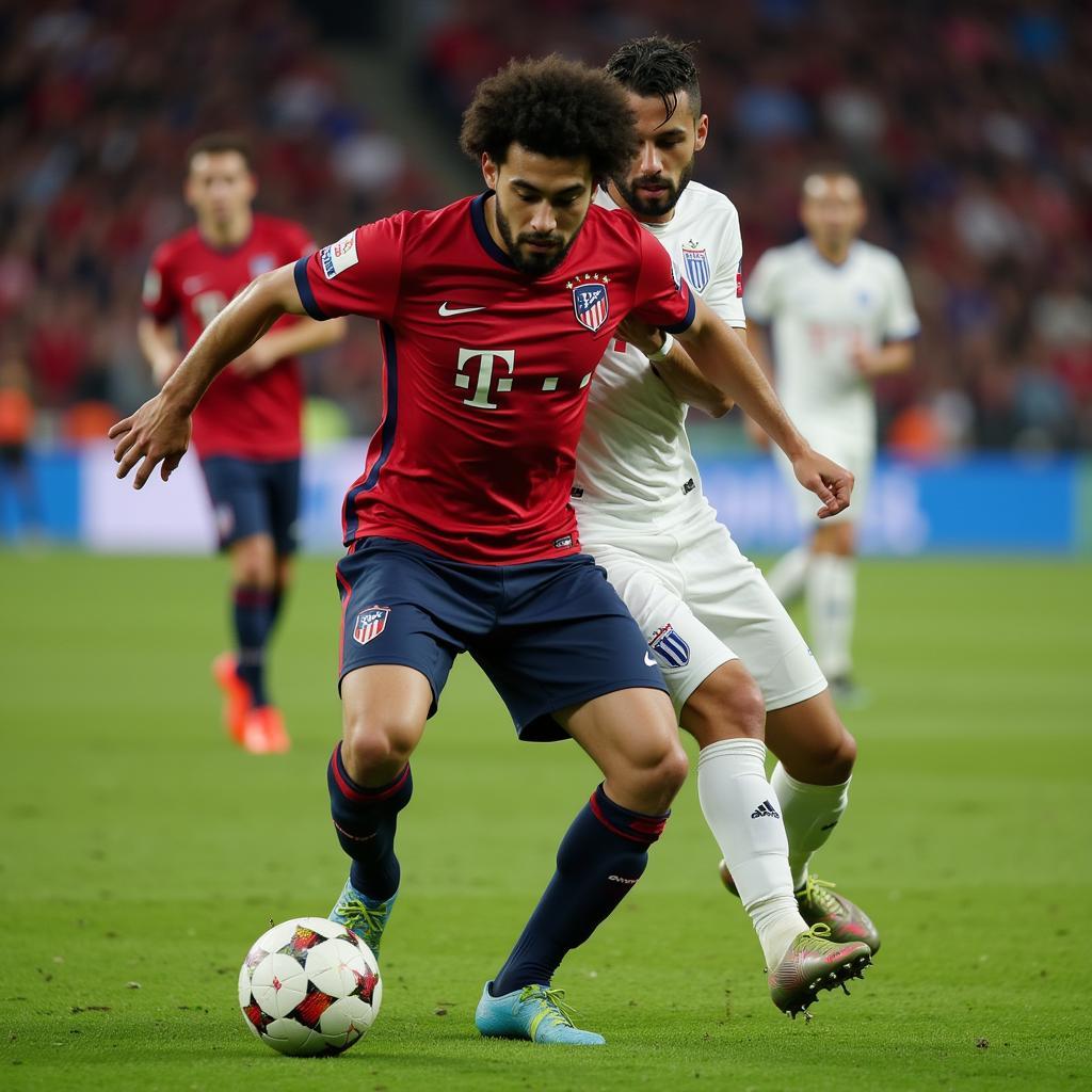 Mehdi Taremi shielding the ball