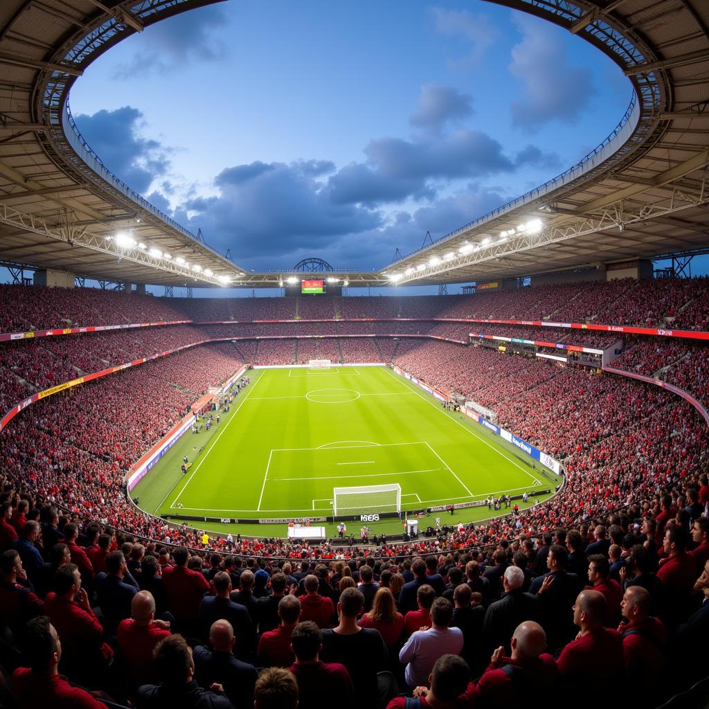Cảnh tượng người hâm mộ cuồng nhiệt tại Torino FC Stadium, tạo nên một bầu không khí sôi động và đầy màu sắc.