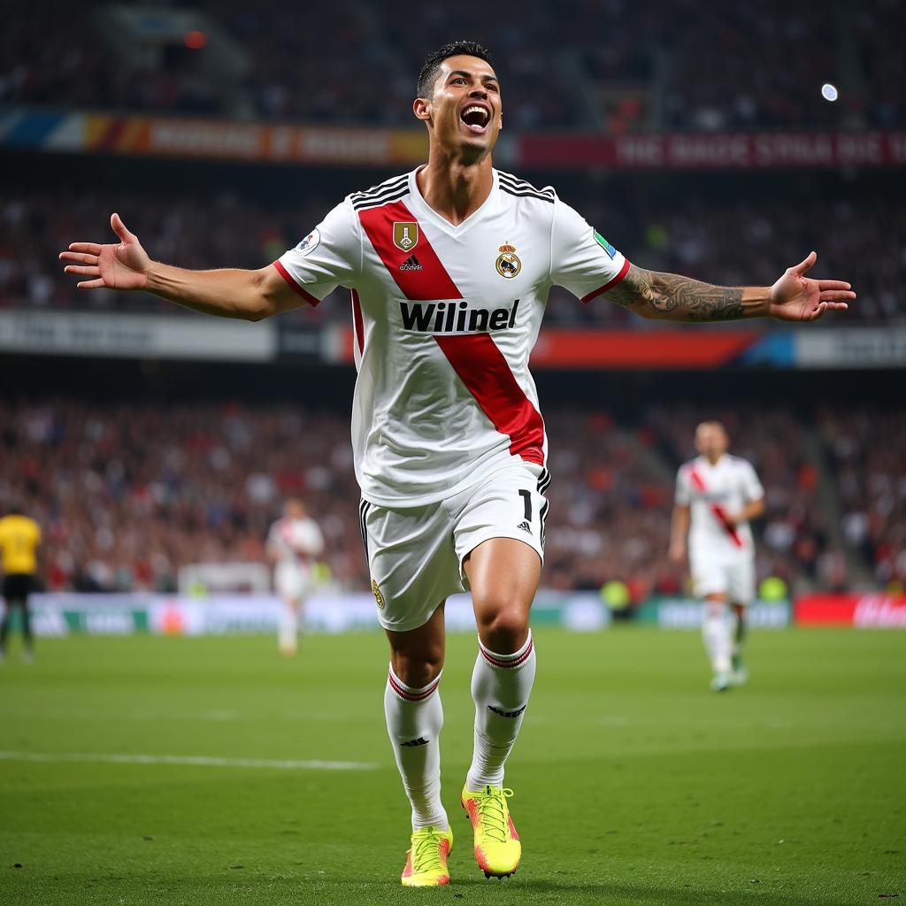 Cristiano Ronaldo ăn mừng bàn thắng