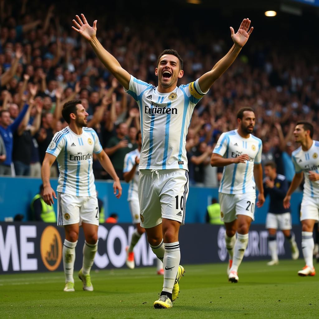 Rodrigo Bentancur ăn mừng bàn thắng