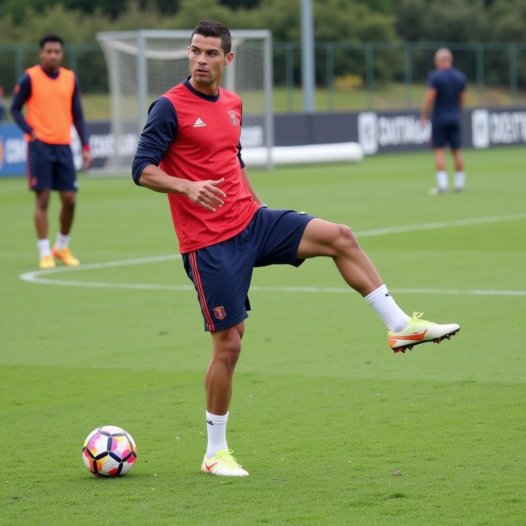 Ronaldo luyện tập Aremae