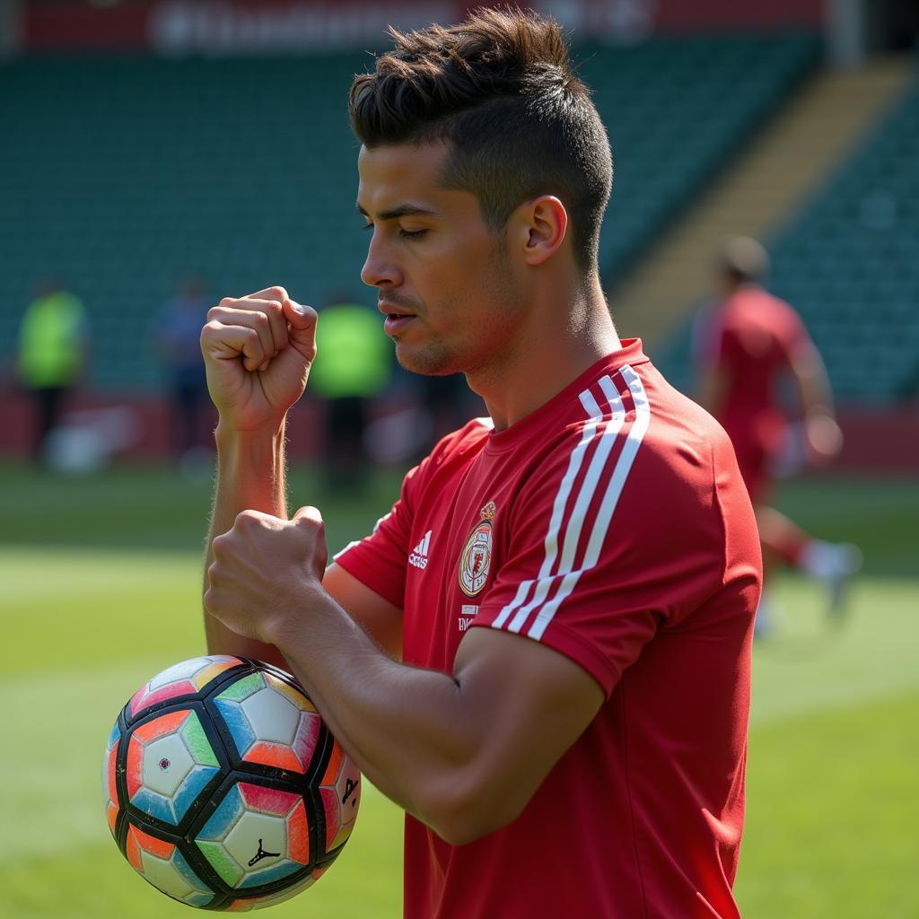 Cristiano Ronaldo tập luyện vất vả